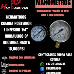 MANOMETROS SECOS Y GLICERINA
