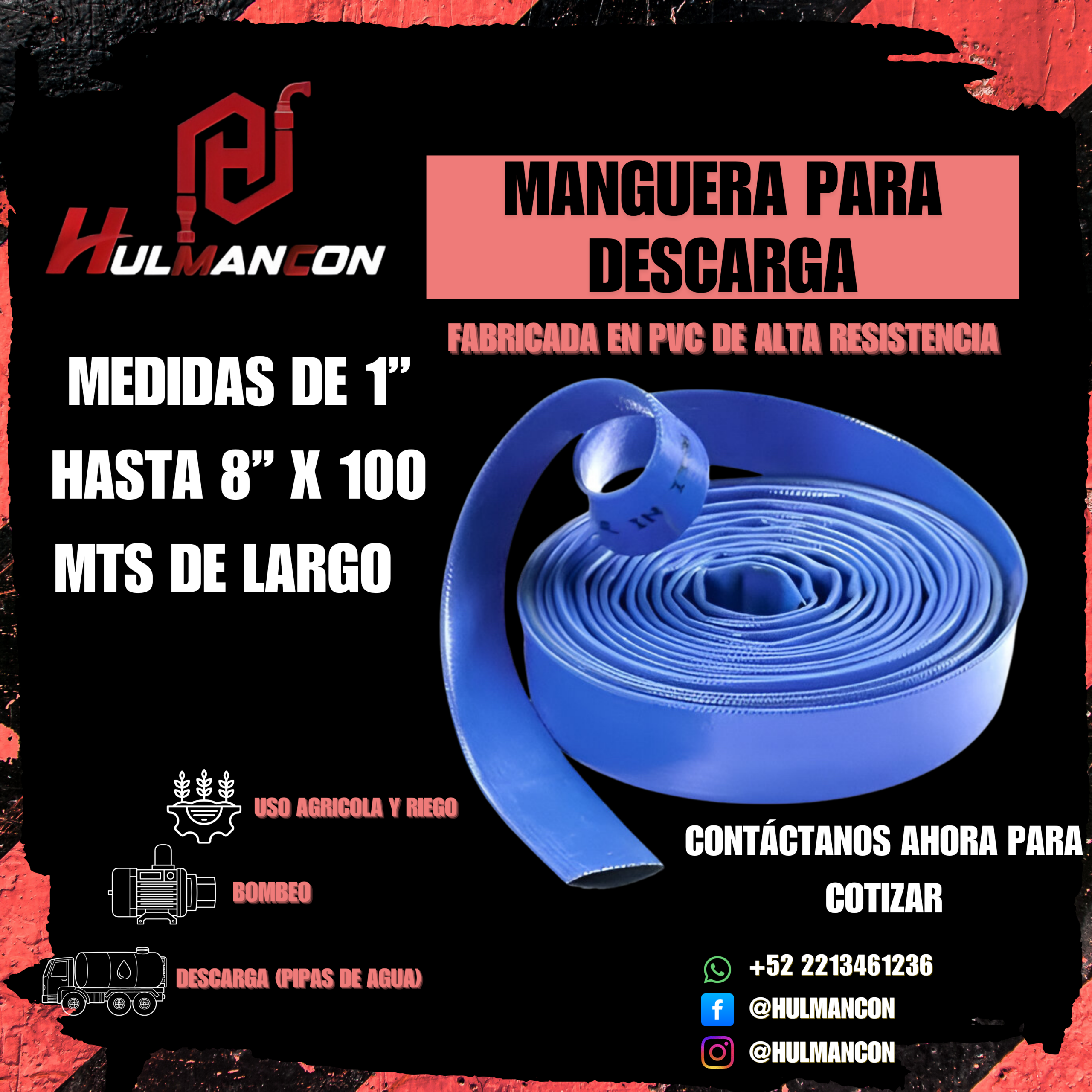 MANGUERA PLANA PARA DESCARGA